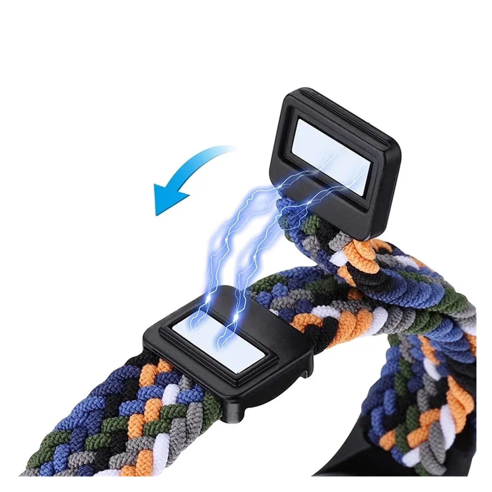 JDIME Cingcio intrecciato per Xiaomi Mi Band 8 Elastic Nylon Solo Loop Watch Bracciale con fibbia magnetica a fascia magnetica per miband 8 NFC Watchbands