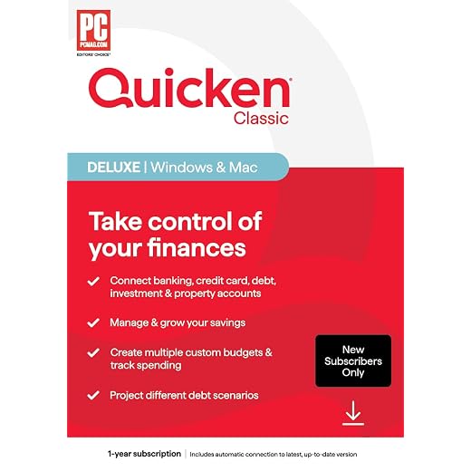 Quicken Classic Deluxe for New Subscribers| 1 Year [PC/Mac Online Code]
