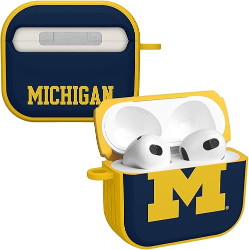 Miniatura 16 de Affinity Bands Michigan Wolverines Champion Series HDX - Funda compatible con Apple AirPods Generaciones 1 y 2 Azul,Camo,Clásico,Michigan