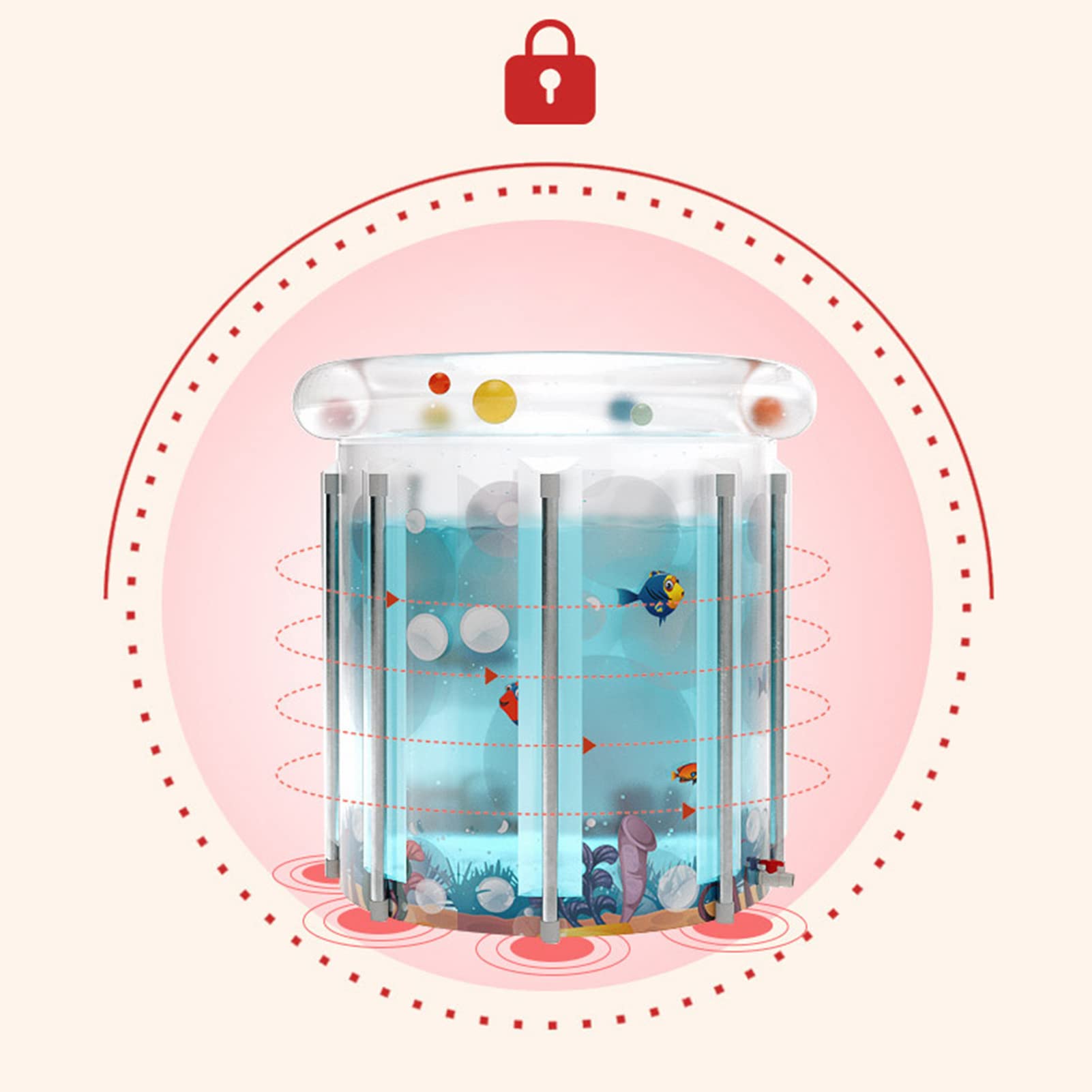 Tragbare Aufblasbare Badewanne - Spa Für Kinder Und Erwachsene, 70 X 70cm PVC-Wanne, Eisbad, Faltbare Runde Klappbare Wanne Für Badesalz Und Salzbad