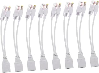 Electrical Adapters 8pcs POE Injector Splitter Durable Sturdy POE Splitter Line POE Adapter Cable POE Splitter Kit Passive POE Splitter Kit for Camera Monitoring Dc Adapter