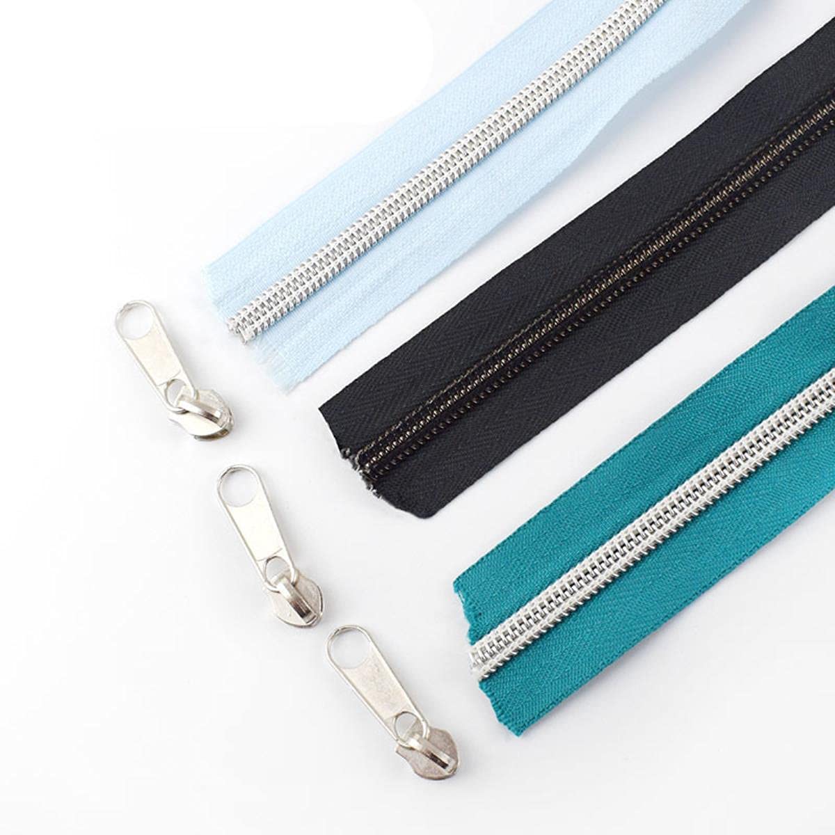Estrattore Ziper, fissatore di cerniere, Sliders Zipper,Sewing Zips,Ended Zip Fasteners,5/10Meters 5# Zipper Open-end Coil Nylon Zippers for Luggage Clothing Bags Tent(B)