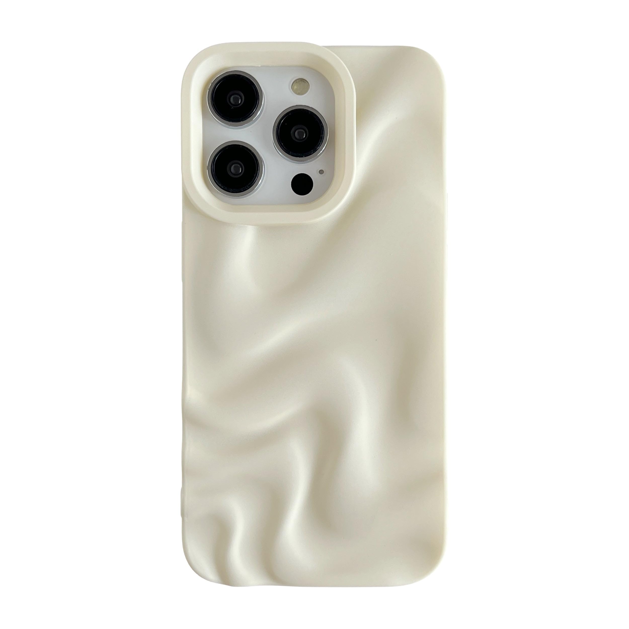 Caseative for iPhone 14 Pro Case,Water Ripple Pattern Wave Phone Case (White)