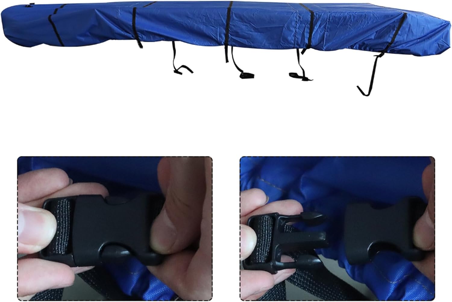 WFLNHB 210D Heavy Duty Trailerable Boat Cover Replacement for Jon Boat-Bule