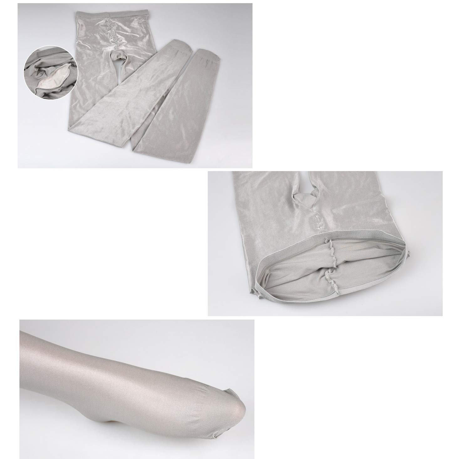 Collant da Donna, Collant Lucidi Super Sexy, Calze di Seta Trasparente, Collant con Piedi Elasticizzati Plus, Calze sui Fianchi a Vita Alta,Flesh,4 Pair