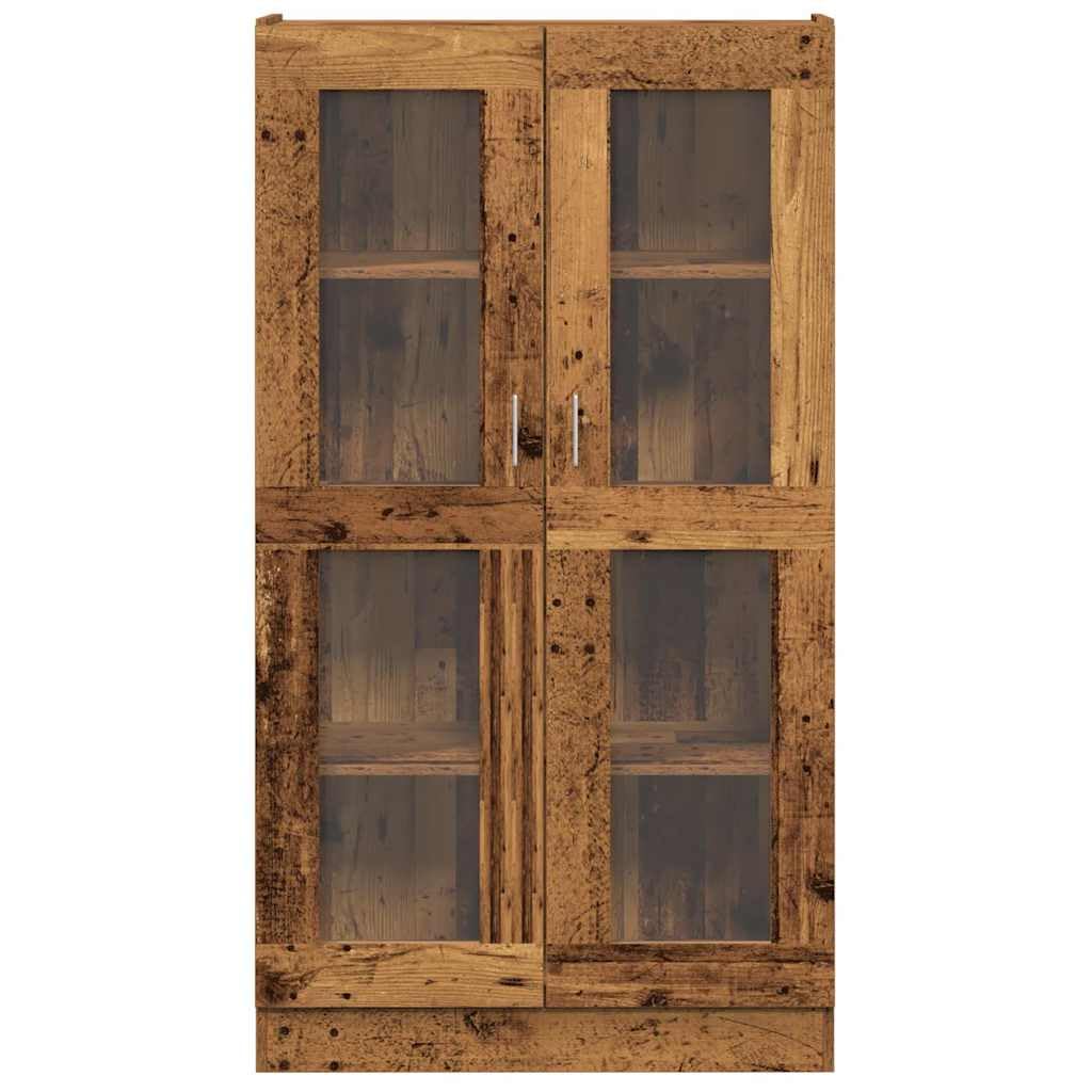Vitrina de Cristal,Vitrina Salón,Mueble de Salón,Aparador Comedor,Aparador Cocina,Estantería Oficina,con Estantes PuertasAparador Madera ingeniería Madera Envejecida 82,5x30,5x150 cm
