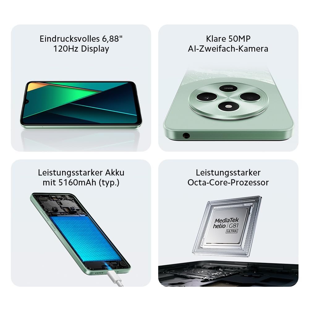 スマートフォン本体 POCO C75 8GB/256GB Green Xiaomi Poco C75 256GB / 8GB RAM 4G - Green