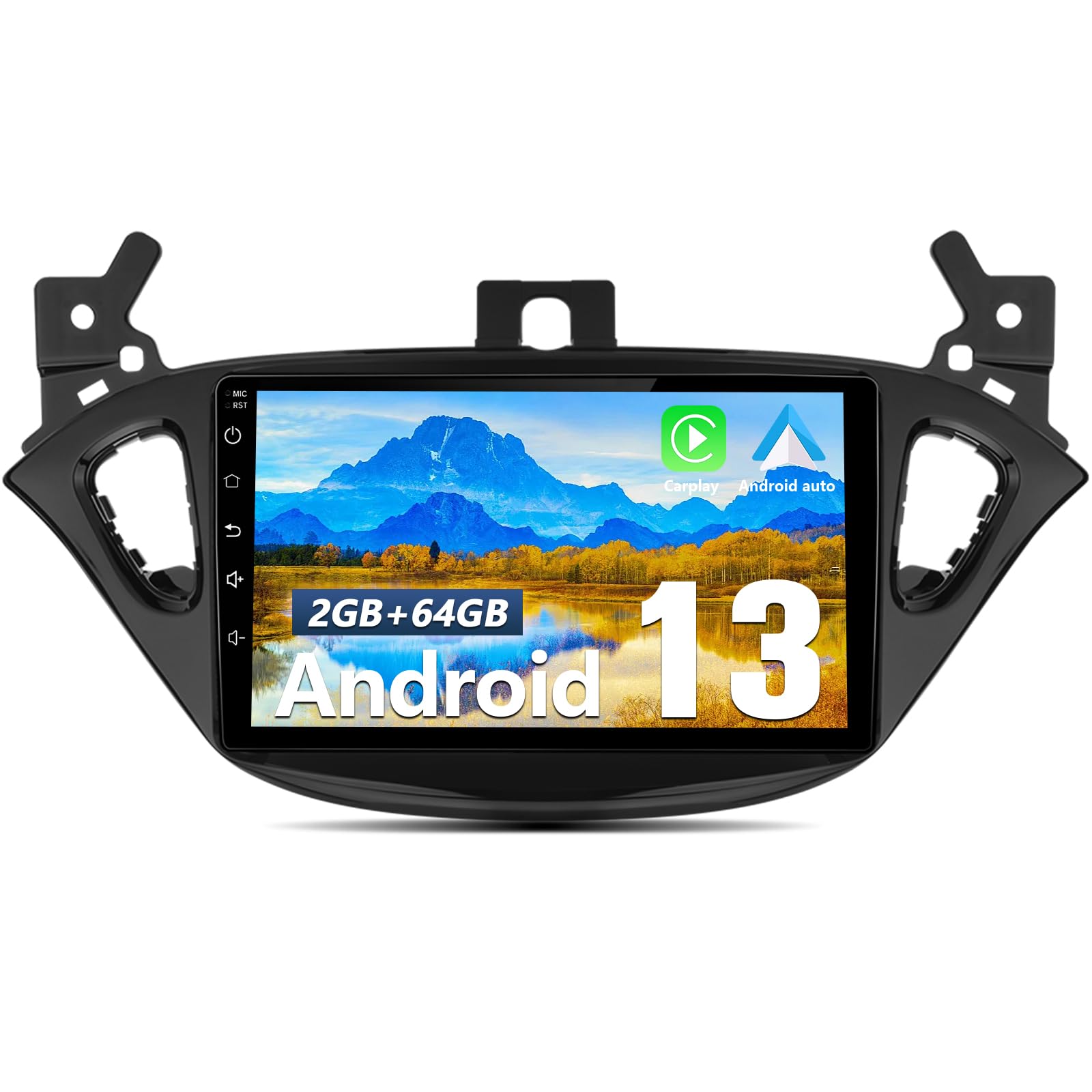 Junsun Android Autoradio für Opel Corsa E (2015-2019), Opel Adam (2013-2016) 2GB+64GB CarPlay, Android Auto, FM Radio, Bluetooth, WLAN, Navigtion, Lenkradsteuerung