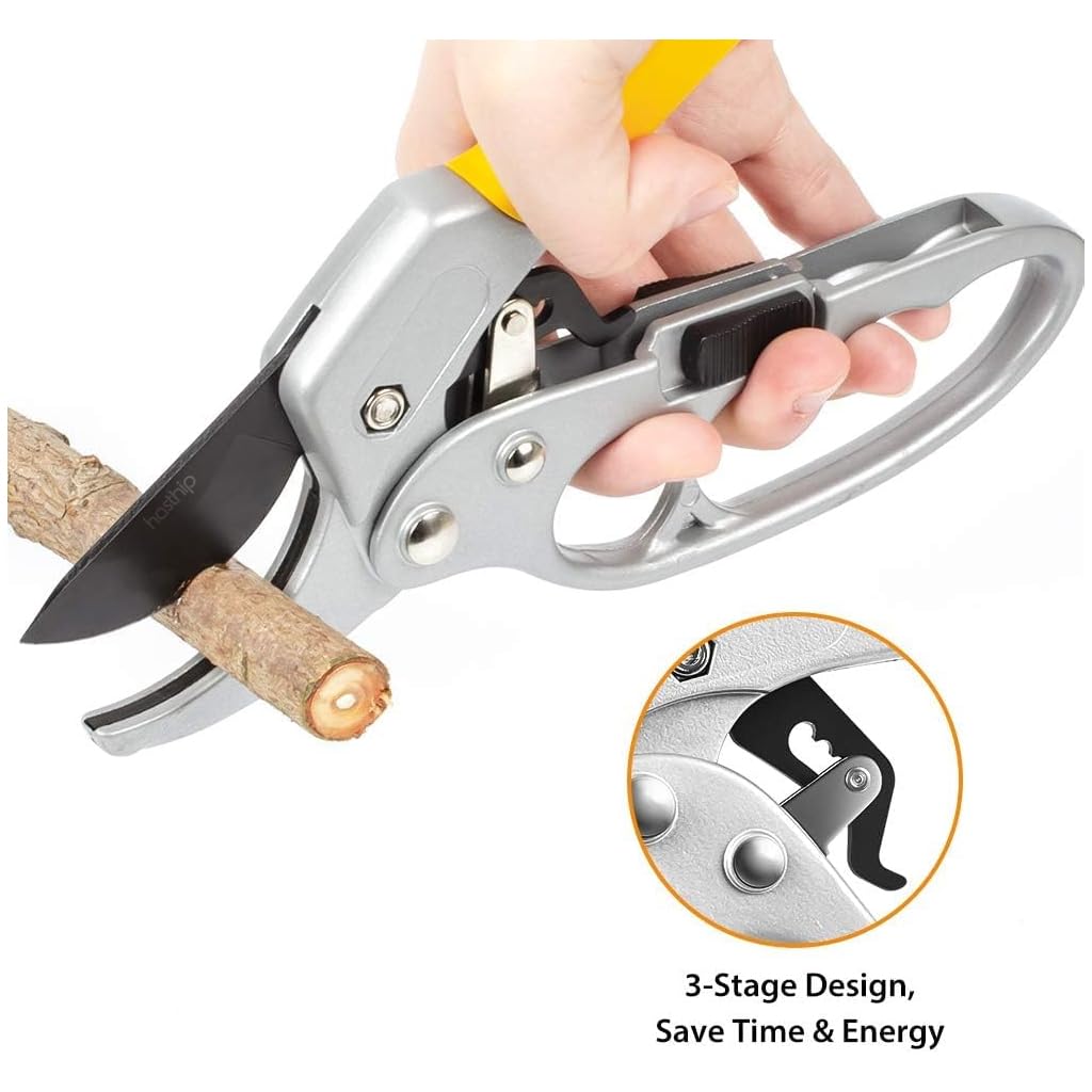 HASTHIP® Garden Pruner Stainless Steel Blade With Safety Lock For Plants 3
