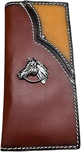 Amazon.com: Western Stakes Leather Bi Fold Long Wallet Horse Stallion ...