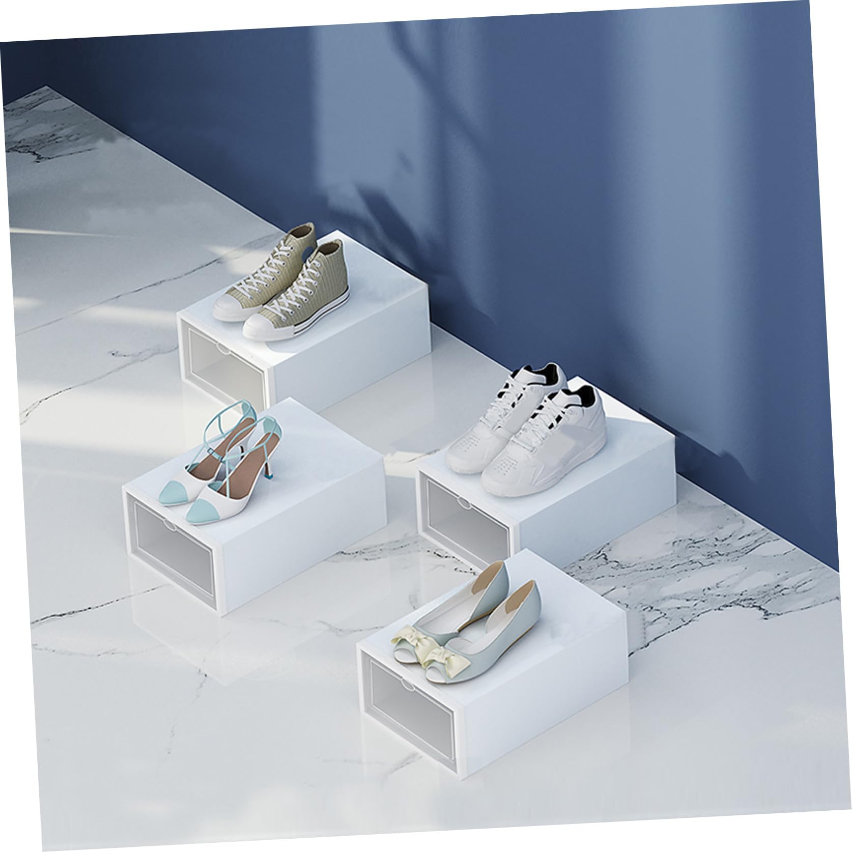 Zerodeko 6 Piezas Cajas de Zapatos de Plástico Transparente Tipo Cajón Caja para Guardar Zapatos Organizador para Hogar