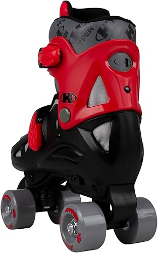Miniatura 3 de Hyper Youth Boys - Patines ajustables 2 en 1 para niños, rojo/gris, se convierten entre en línea y cuádruple para una diversión versátil, ajuste de