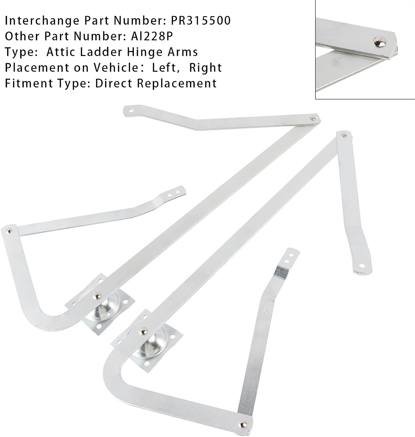 PR315500-LH+PR315500-RH Pair Attic Ladder Hinge Arms for Louisville Attic Ladder S224P S254P L224P L254P CS224P CS254P CL224P CL254P S300P S305P L300P L305P AS226P AS256P AL226P AL228P AL256P