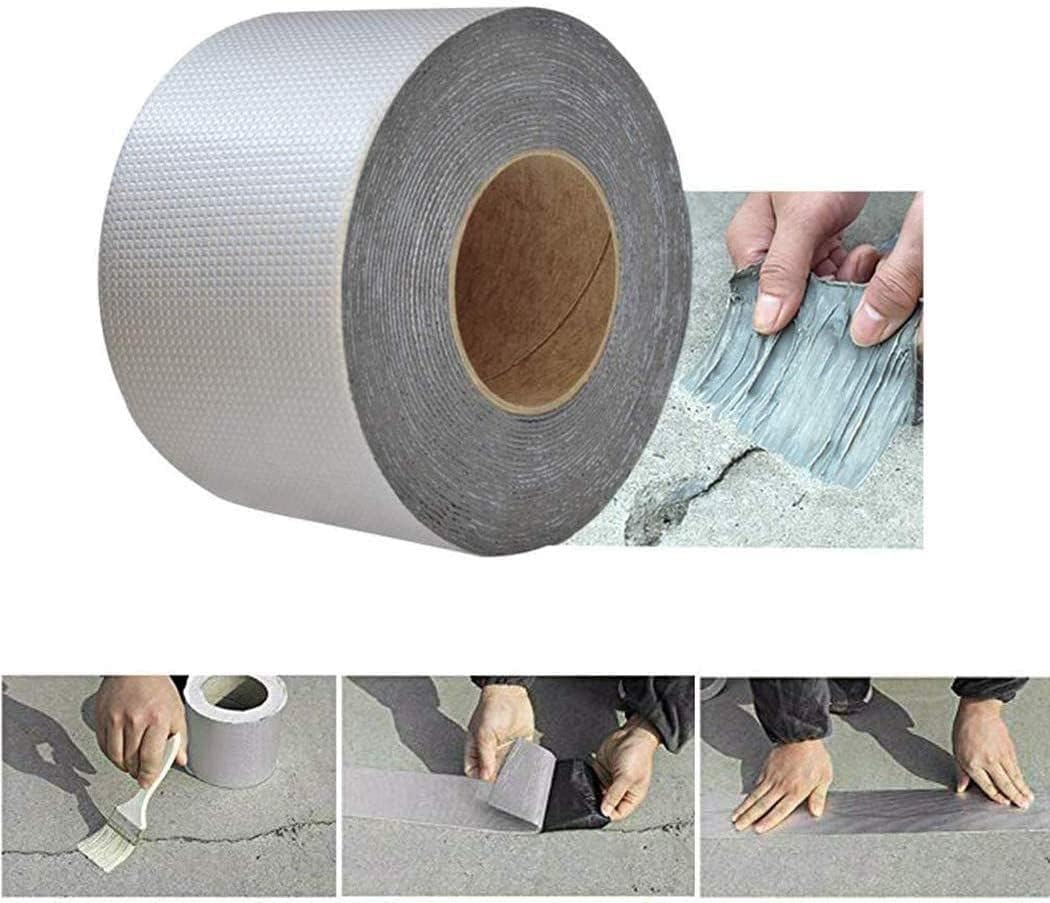 WANGZHENG Aluminum Foil Butyl Rubber Tape Waterproof Self Adhesive Super Repair Crack Thicken Sticker Roll for Repairing Cracks-15cm*5m