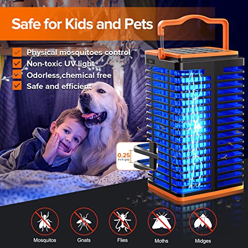 Kiies SOBZ-01 Solar Bug Zapper For Outdoor Indoor, Cordless & Rechargeable Mosquito Zapper With Reading Lamp, 4200V High Powered Mosquito Killer Insect Fly Trap 4000Mah Battery thumb #1