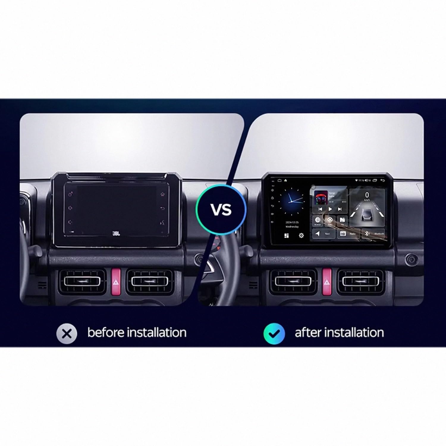 Wireless Carplay Android Auto Display für Suzuki Jimny 2019 2020 Bluetooth Freisprecheinrichtung, Radio, Bildschirm, Lenkradsteuerung, Mirrorlink, 8 Kern 4G+64G