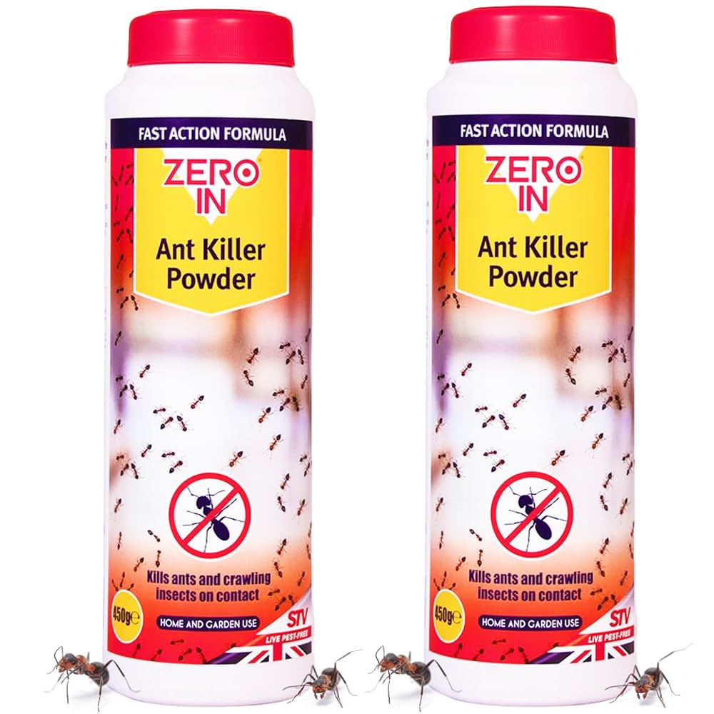 Zero in Ant Killer – Ant Powder for Effective Pest Control | Home, Garden, Indoor & Outdoor Use | 450g Pack of 2