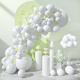 White Latex Party Balloons - 100 Pcs 5/10/12/18 Inch Balloons Helium Quality Latex Balloons As Birthday Party Balloons/Graduation Balloons/Valentines Day Balloons/Baby Shower/Wedding