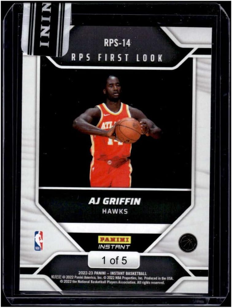 AJ GRIFFIN RC SP 2022-23 Panini Instant RPS VersiColor 1/5 Hawks #14 Rookie Premiere Session MT-MT+ NBA Basketball
