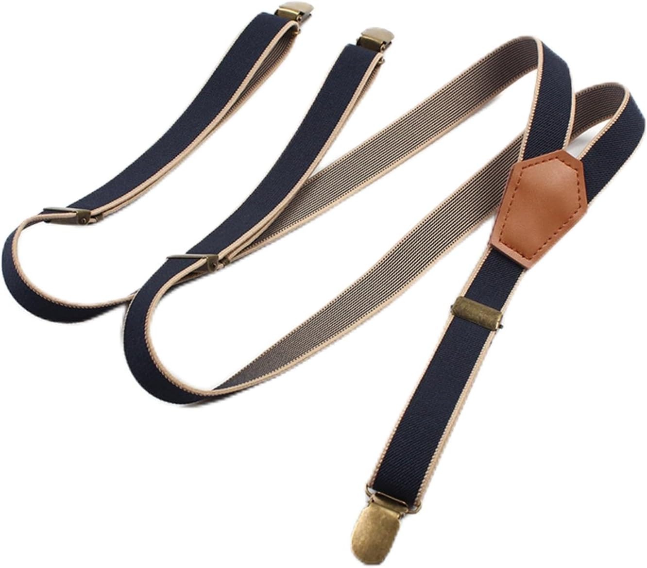 Retro Elastic Suspenders Clip Narrow Suspenders for Men and Women