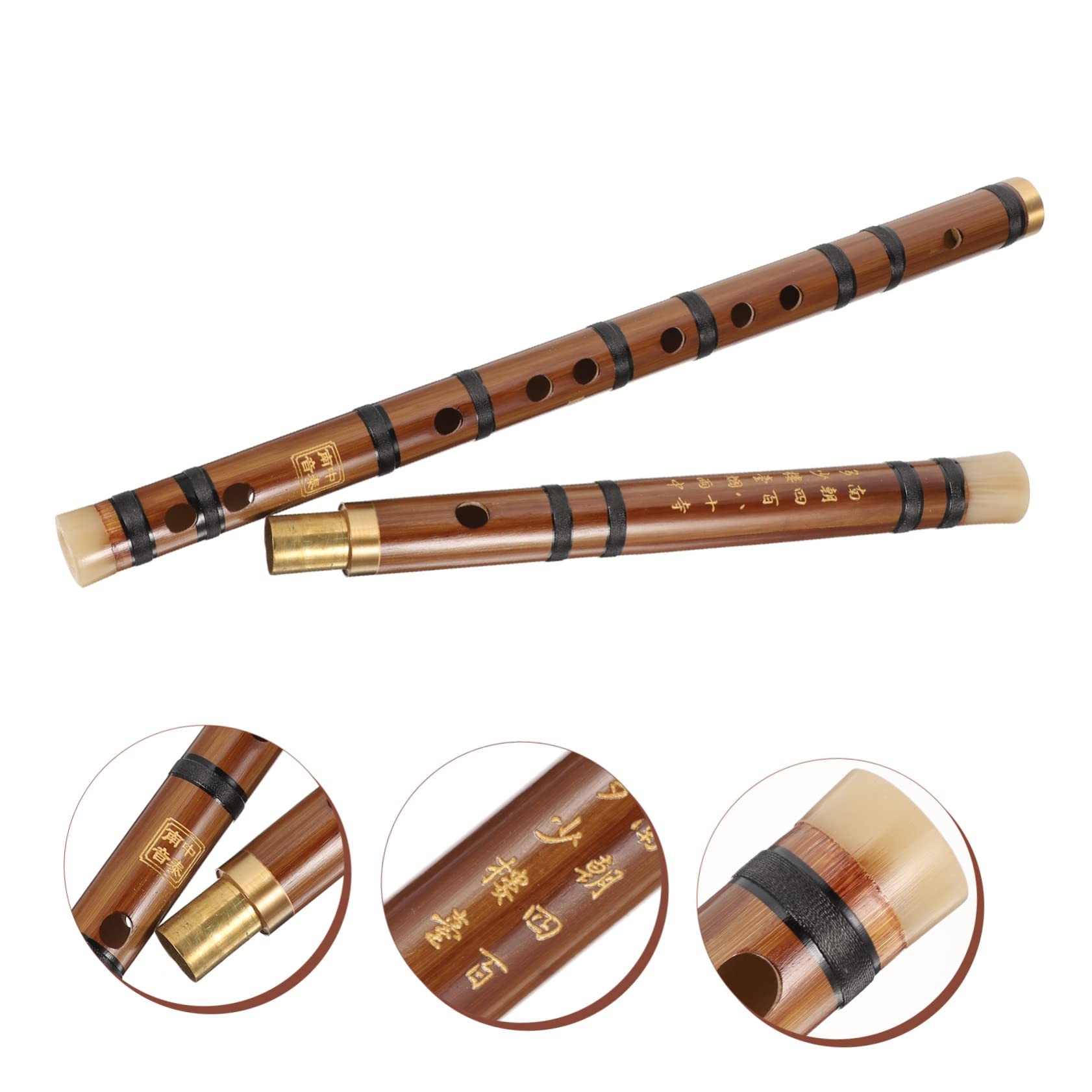 FUNOMOCYA Portable Flute Antique Style Flute for Adults Lightweight Instrument with Polished Sound for Effortless Playing and Beautiful Sound Key