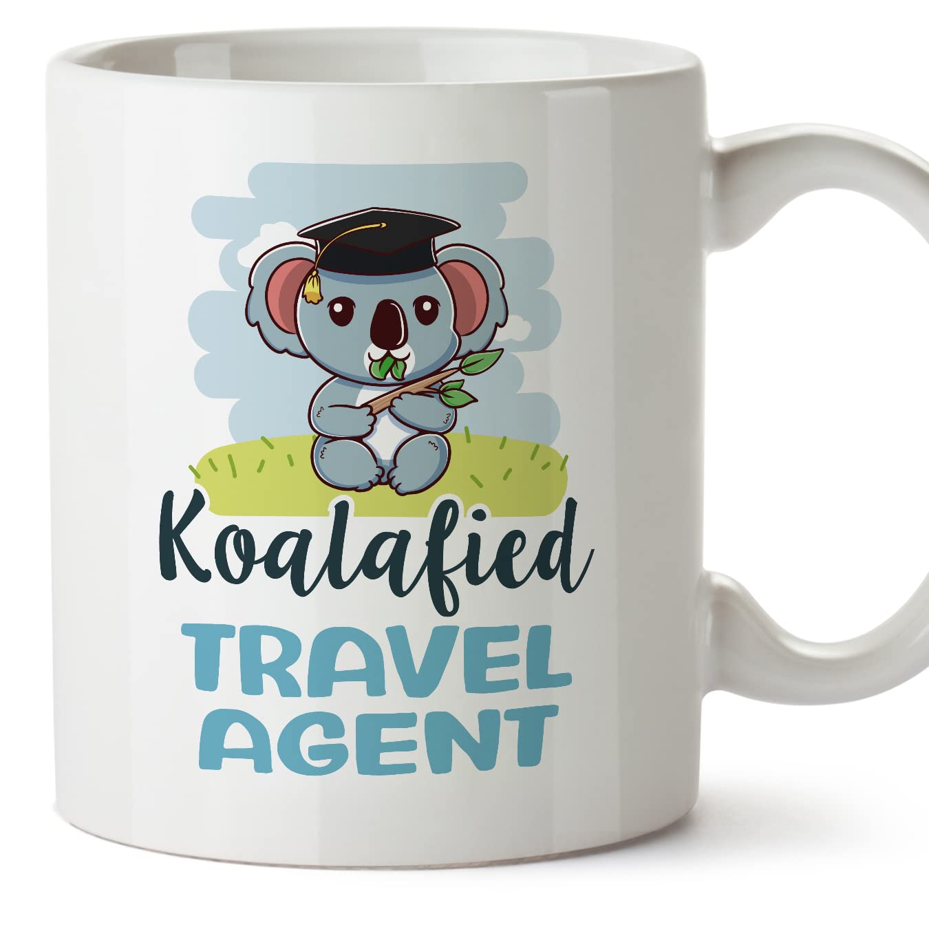 MUGFFINS Travel Agent Man Mug - in English - Koalafied - Funny Gift for Colleagues - Ceramic 11oz Mug