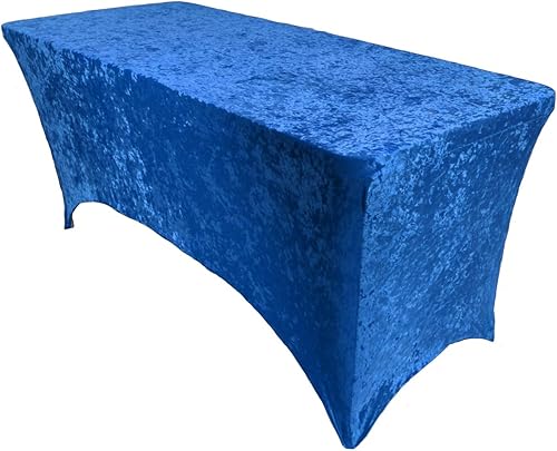 Miniatura 4 de YOUR CHAIR COVERS - Mantel rectangular de terciopelo ajustable de elastano de 6 pies, para patio, mantel elástico, color dorado