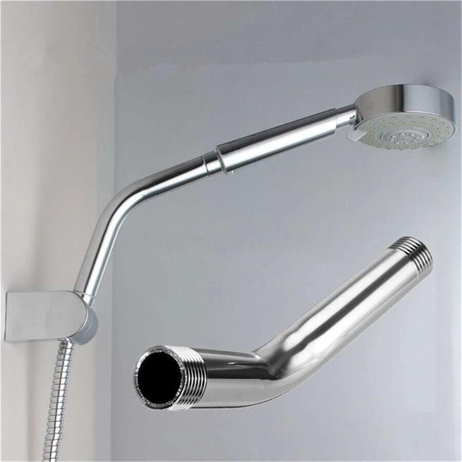 Michear Curved Forward Overhead Shower Stainless Steel Universal Extra ...