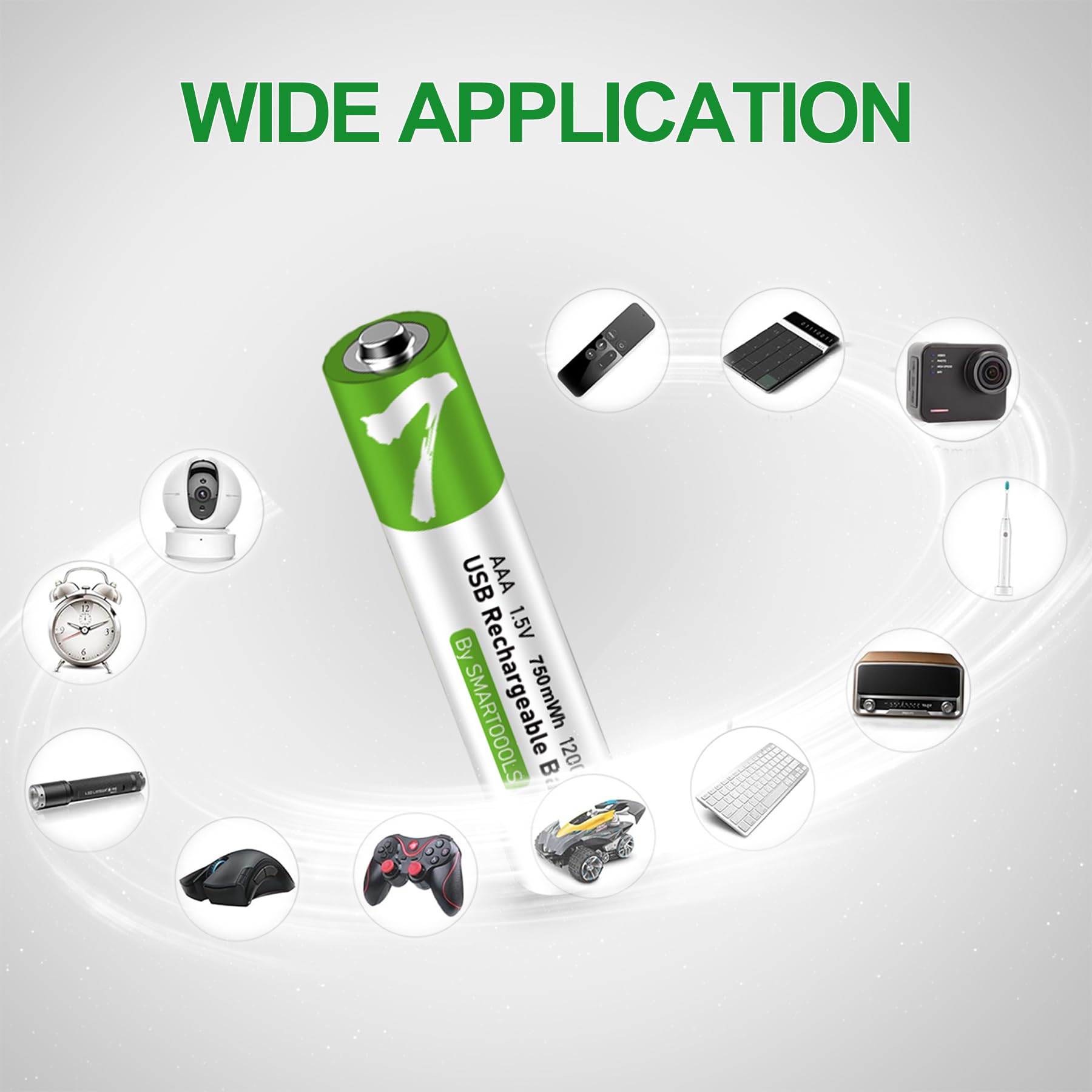 16 batterie AAA USB Type-C AAA agli ioni di litio ricaricabili, ad alta capacità, 1,5 V, 500 mAh, 750 mWh ricaricabili, con cavo di ricarica