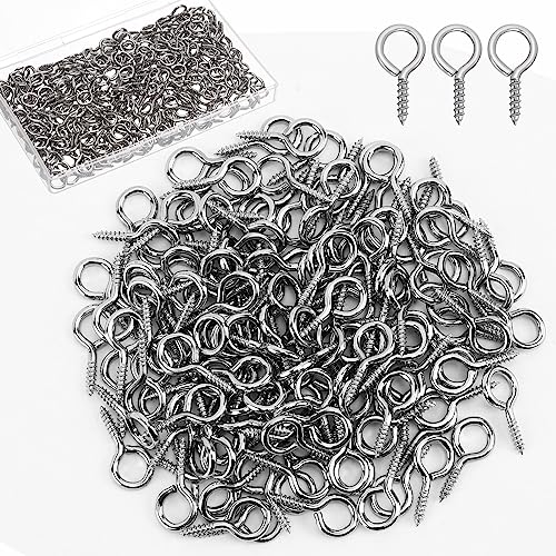 Augsun Eye Screws, 150Pcs 1 Inch Screw Eyes Hooks Heavy Duty Screw Eyes Bolts Hooks Ring Screws For Wood Hanging Artwork