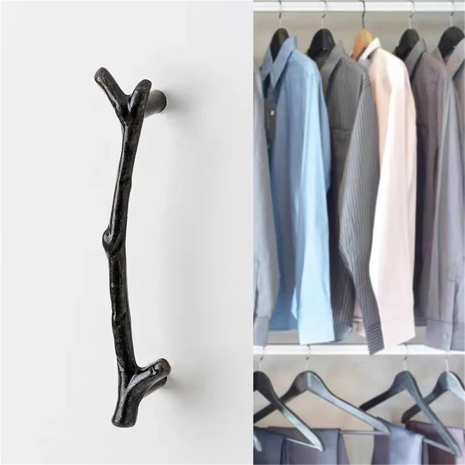 4 Pcs Kitchen Cabinet Storage Handle Antique Door Closet Dressers Wardrobe Furniture Handles(Black-128mm)