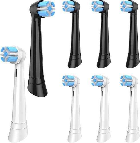 Cabezales de repuesto para cepillos de dientes compatibles con Braun Oral-B iO serie 345678910, cabezales de cepillo 4 blancos + 4 negros