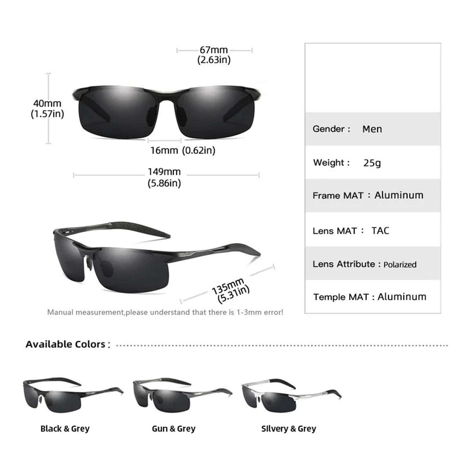 Générique Lunettes conduite alu sans monture hommes