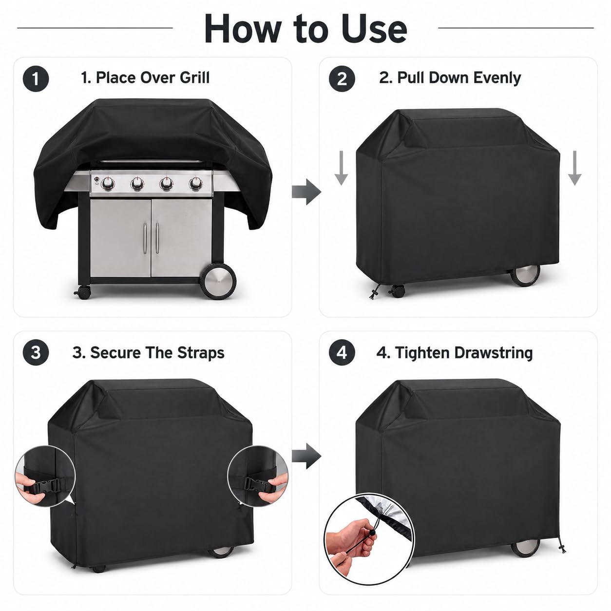Funda Barbacoa para Everdure by Heston Blumenthal Force 2016-2025 2026+, 420D Oxford Impermeable Anti-Viento Cubierta Universal para Parrilla, Protector BBQ Exterior,A/Grey