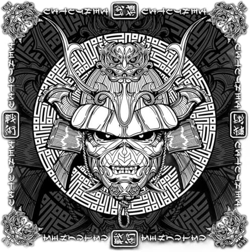 Iron Maiden Bandana Senjutsu Samurai Eddie Band Logo Official Black Size One Size