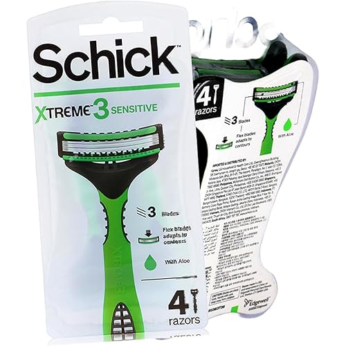 Schick Xtreme 3 Original Sensitive Disposable Razors for Men | Disposable Mens Razors for Shaving Sensitive Skin, 12ct