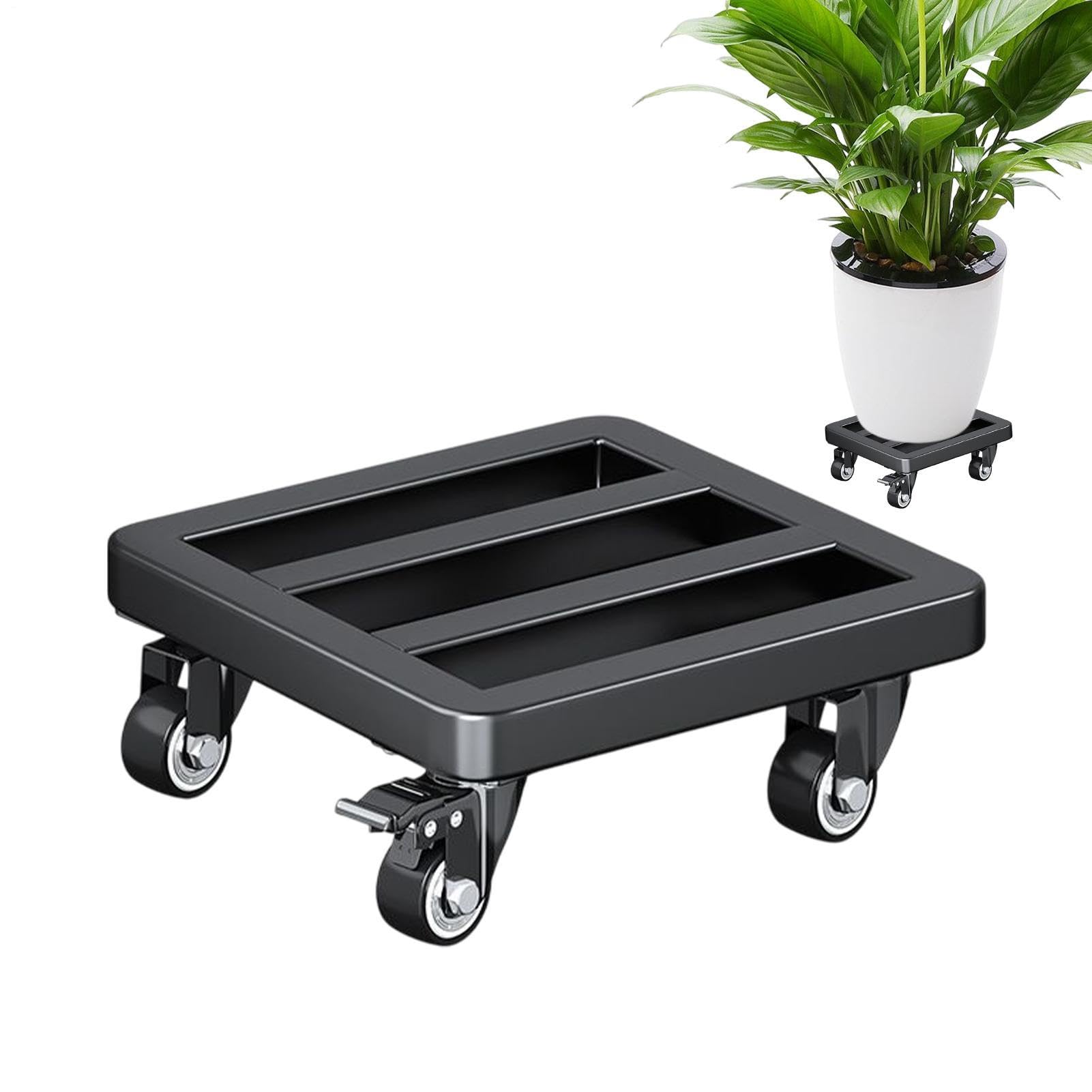 Supporto Rotelle per Piante 30 cm, Ruote Piombate Girevoli Bloccabili,