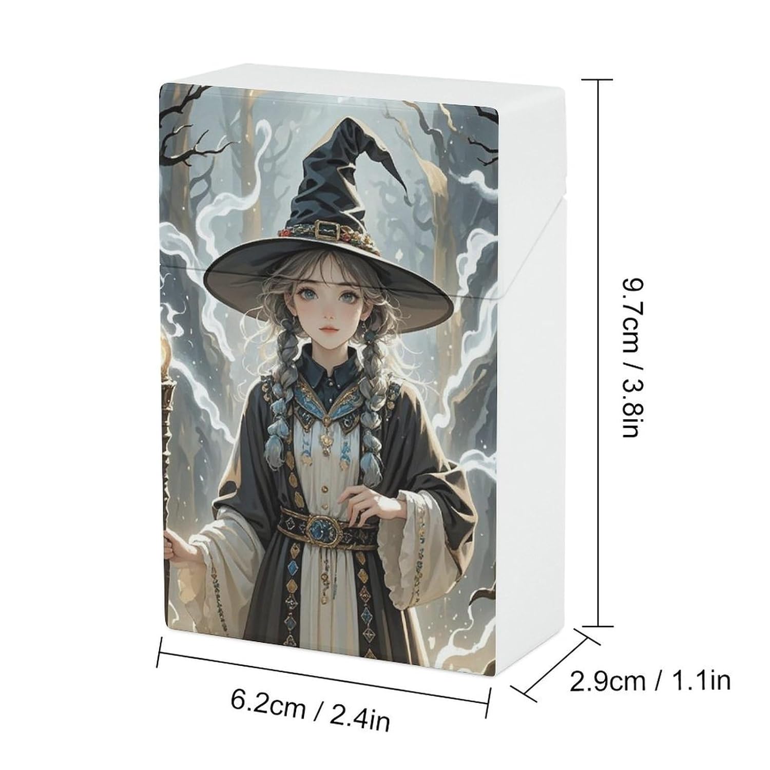 Magic Witch Witchcraft Bohemian Drawing Cigarette Case for Business, Large Cigarette Box image 2
