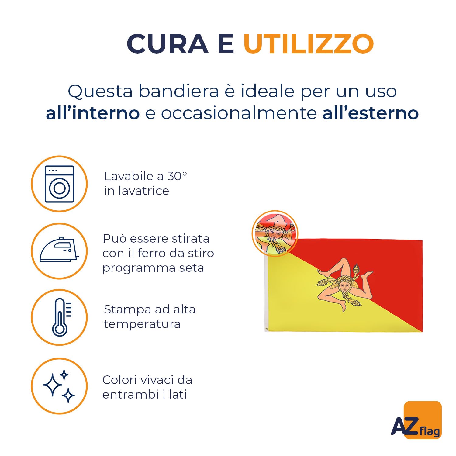 AZ FLAG Bandiera Sicilia 90x60cm Bandiera Siciliana Italia