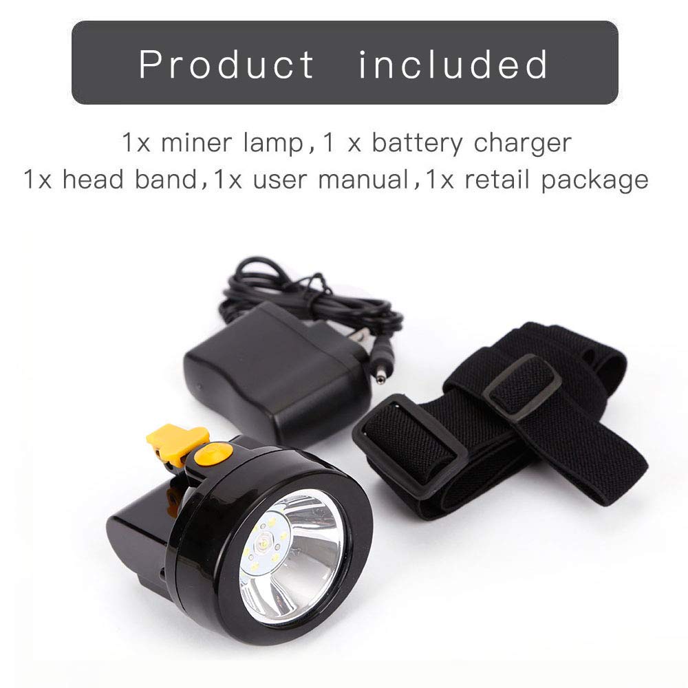 Lampe de minage LED rechargeable étanche et anti-explosion pour travaux professionnels en plein air (jaune)