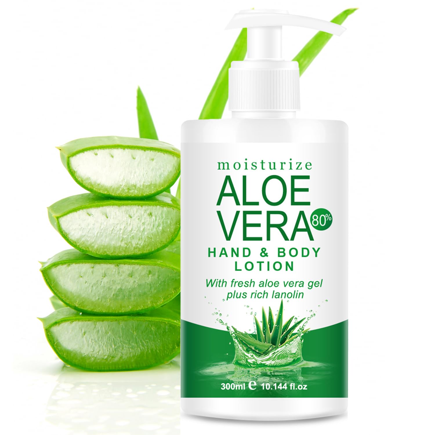 Aloe Vera Cream for Face & Body – 10.14 Fl Oz Soothing & Hydrating Lotion, Natural Aloe Vera Gel Organic Moisturizer for Dry Skin, Lightweight Non-Greasy Formula