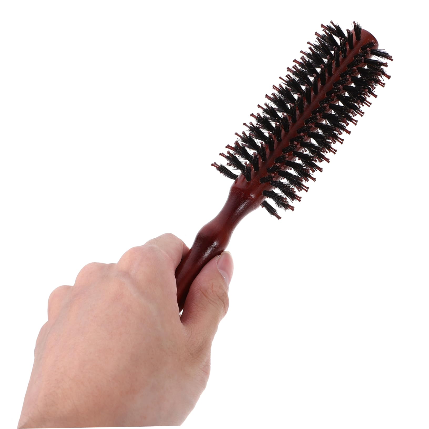 Rundkämme Braune 2 Stück mit Wildschweinborsten Ergonomischer Griff zum Stylen und Trocknen von Haaren Naturhaarbürste für Damen