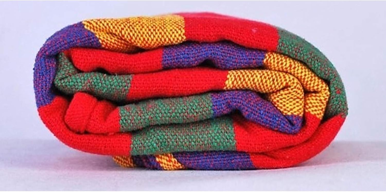 Hamaca Brasileña Doble XL De 260x150 Cm - Tejido De Algodón Suave para 2 Personas - Ideal para Jardín, Patio O Porche - Cama Colgante para Interior/Exterior con 2 Cuerdas para Colgar Red