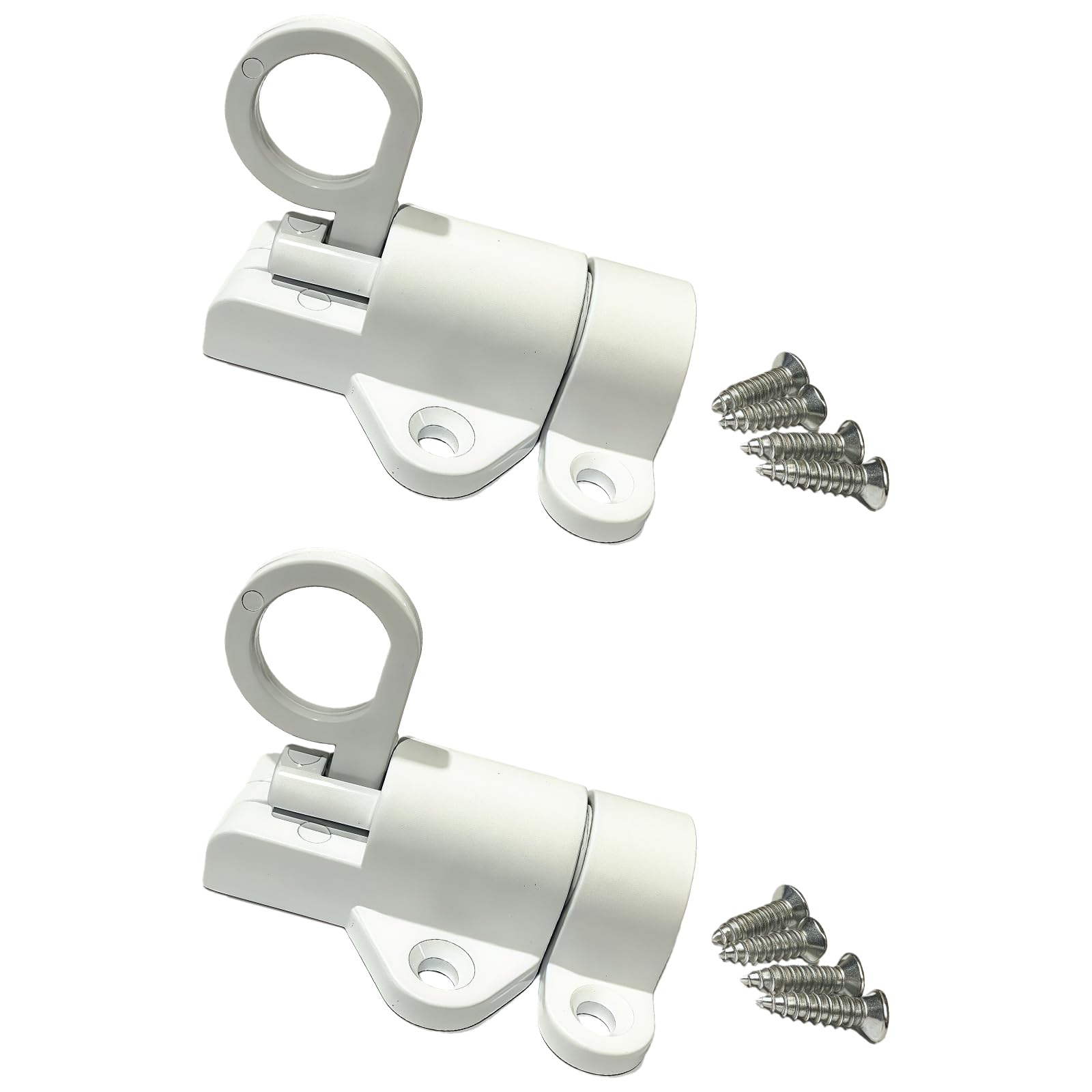 2pcs Spring Bounce Door Bolt Auto Latch Hardware Aluminum Alloy Window Gate Security Pull Ring Auto Door Hardware