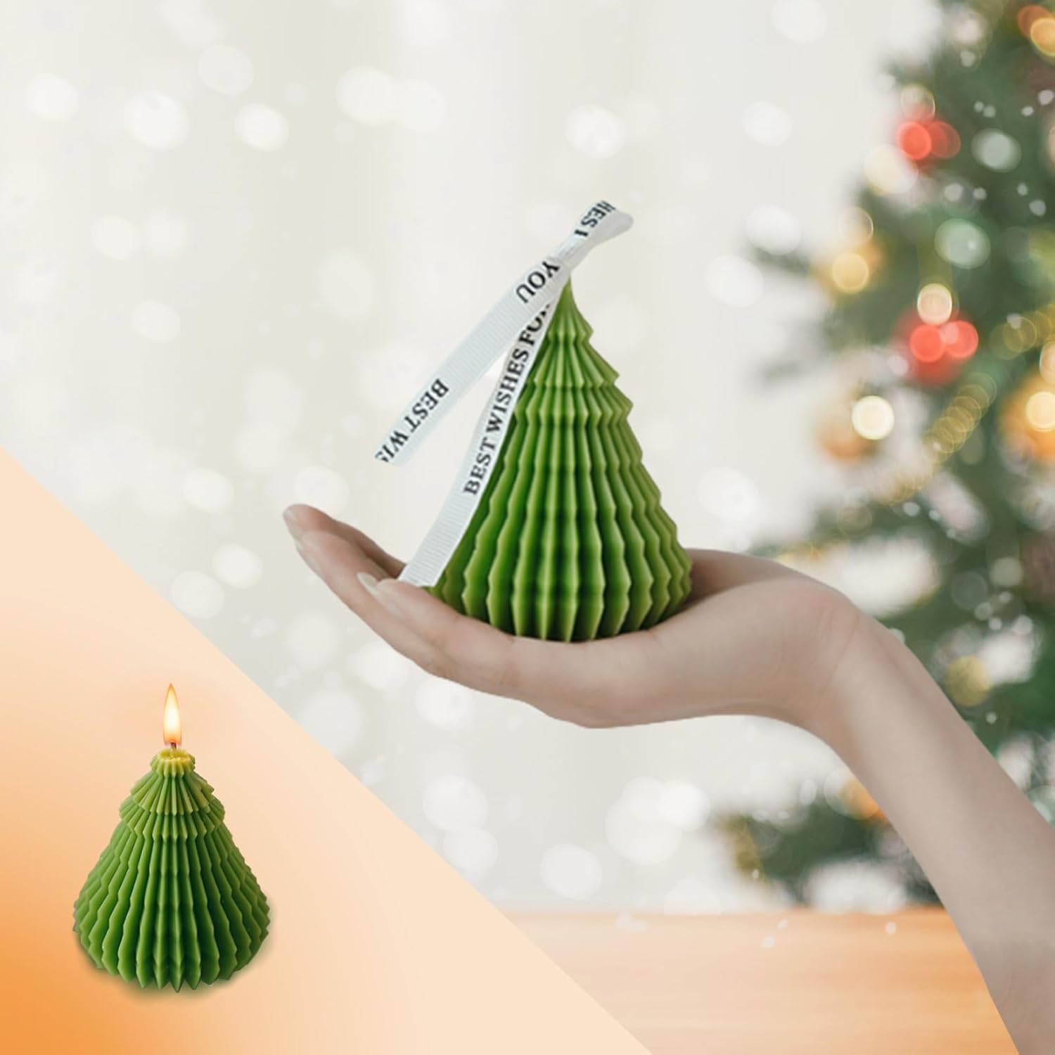 Christmas Candles Scented, Christmas Tree Shaped Taper Candles Aromatherapy, Candle
