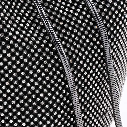 yotijar 2x Feminino Deluxe Diamante Bolsa Balde Bolsa de Noite Portátil Bolsa Clutch Bolsa