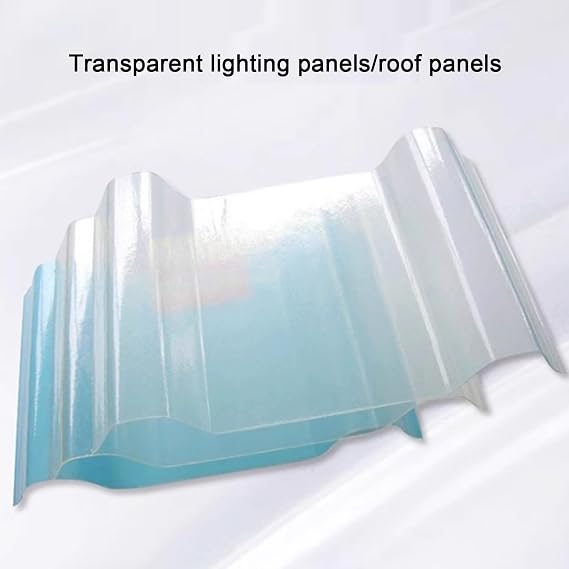 1.5mm Clear Roof Sheet, Corrugated Roofing Sheets, UV Protection Transparent Rainproof Board, Daylighting Panels (35x20in)
