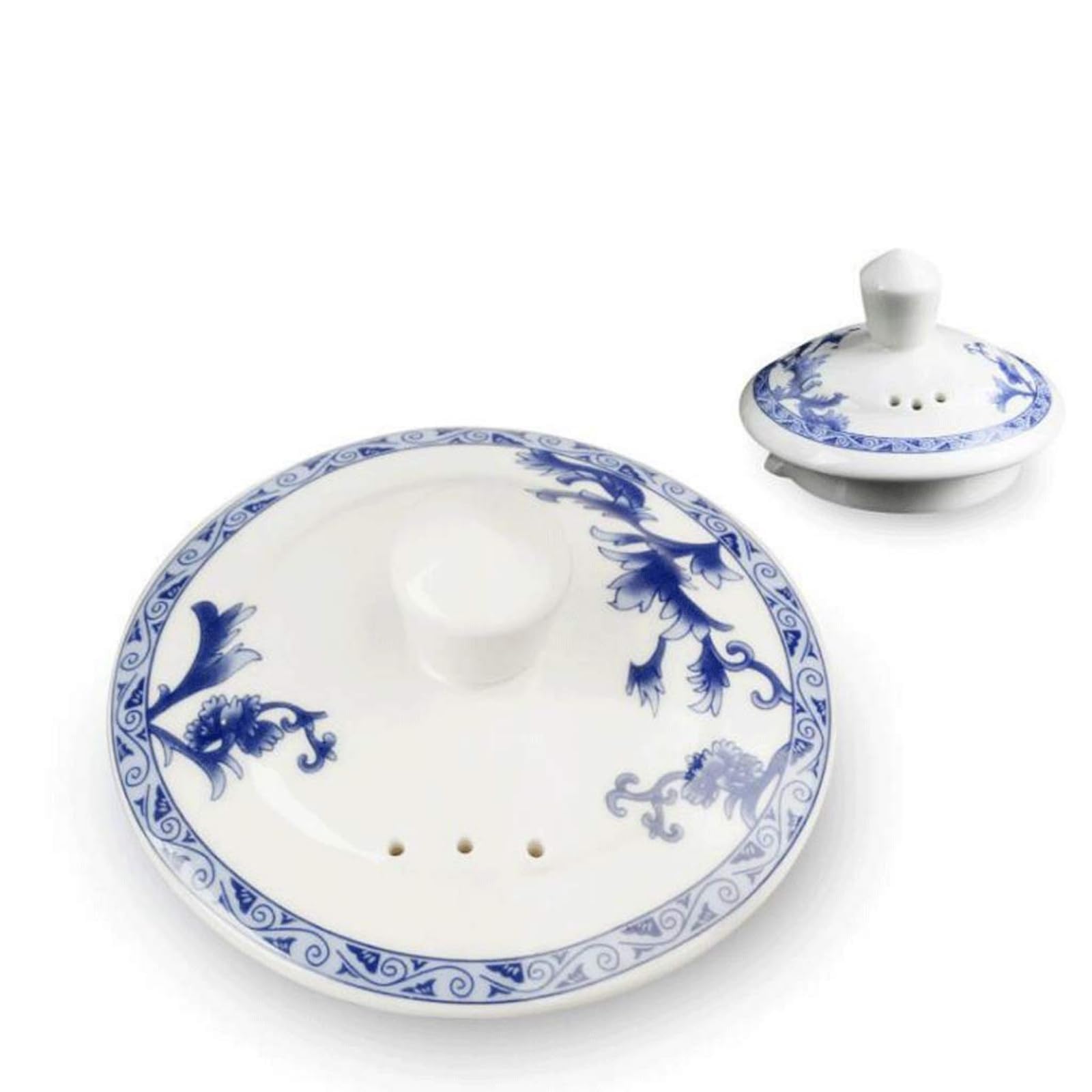 002 Bezprzewodowy ceramiczny czajnik elektryczny z niebieskiej i białej porcelany do herbaty, kawy, zupy i płatków owsianych