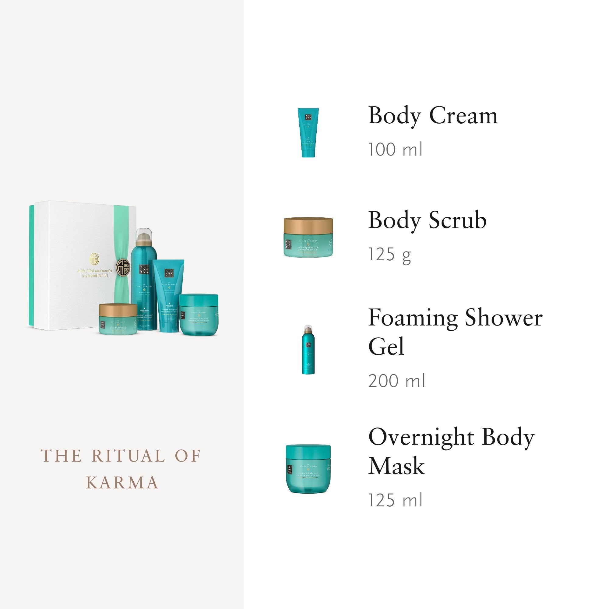 RITUALS Cofanetto regalo Medium The Ritual of Karma - Quattro prodotti per la skincare con fiore di loto e tè bianco - Cofanetto bagno dalle proprietà nutrienti e lenitive