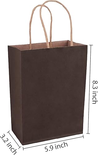 Miniatura 2 de JTIEO 10 bolsas de regalo bolsas de papel con asas de 59 x 32 x 83 pulgadas bolsas de regalo de papel kraft para fiestas de cumpleaños Navidad